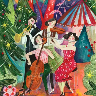 Christmas music in the forest, wall art by Caroline Bonne Müller