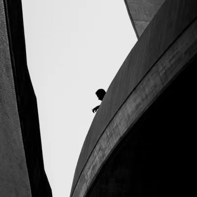 Figure on Concrete Curve, wall art by Annalisa Bontempi