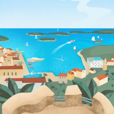 Hvar Island, wall art by Petra Lizde