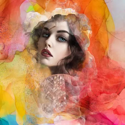 Vibrant Woman Portrait, wall art by Ewa Całkosińska-Kajzer