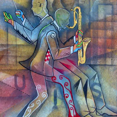 Dynamic Jazz Performance, wall art by Ricardo Maya