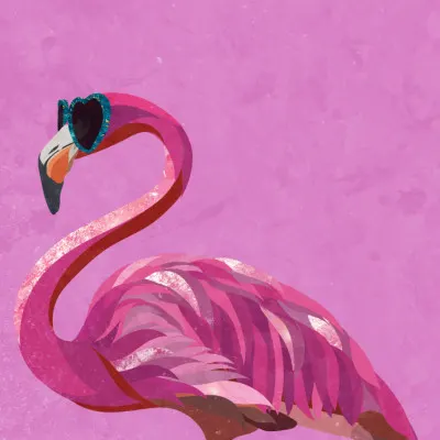 Pink Flamingo Sunglasses, wall art by Sarah Manovski