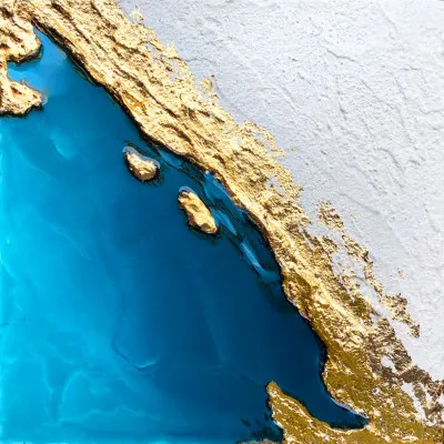 Golden Coastal Abstract, wall art by Alyson Storms