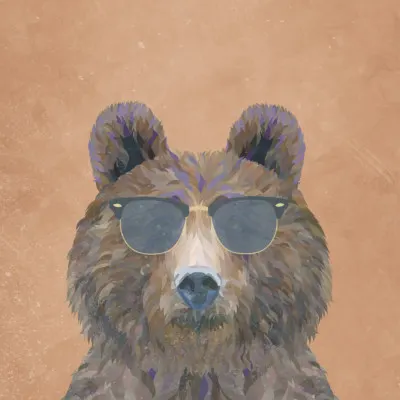Hipster Bear, wall art by Sarah Manovski