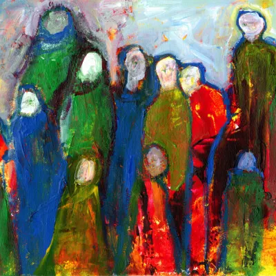 Colorful Abstract People, wall art by Sharyn Bursic