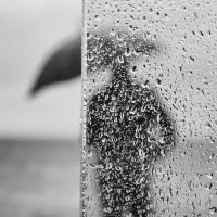 Rainy Window Silhouette, wall art by Josefina Melo