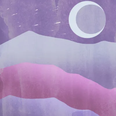Purple Mountain Moon, wall art by Fadil Roze