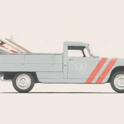 Vintage Surf Truck, wall art by Florent Bodart