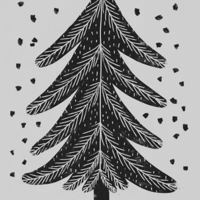 Monochrome Pinefall, wall art by Treechild
