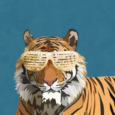 Cool Tiger Sunglasses, wall art by Sarah Manovski