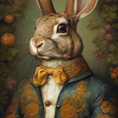 Regal Rabbit Portrait, wall art by Treechild