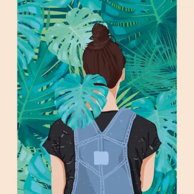 Tropical Garden Escape, wall art by WallChart Art Studio