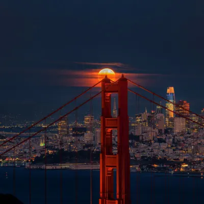 Golden Gate Bridge Moonrise, wall art by ANNA AN