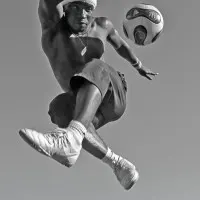 Freestyle Football Above City, wall art by Rodrigo Marin