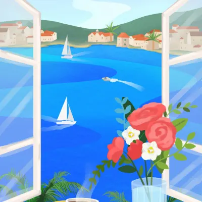 Island View, wall art by Petra Lizde