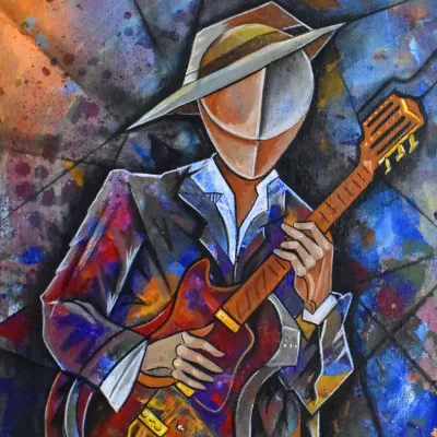 Abstract Guitar Player, wall art by Ricardo Maya