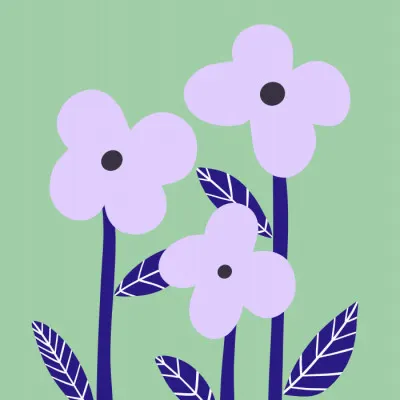 Violet Blossoms, wall art by Athene Fritsch