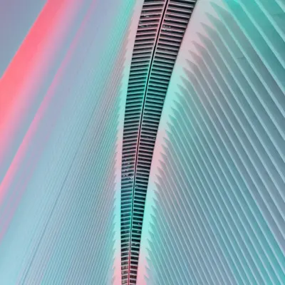 Colorful Curved Architecture, wall art by Hal Li