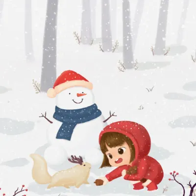Winter Forest Friends, wall art by Xuan Thai