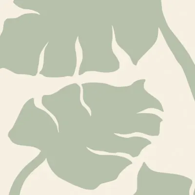 Sage Green Tropical Leaves, wall art by Pictufy Studio