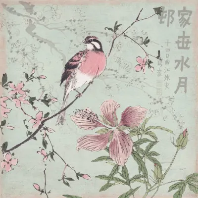Pink Bird Cherry Blossoms, wall art by Andrea Haase