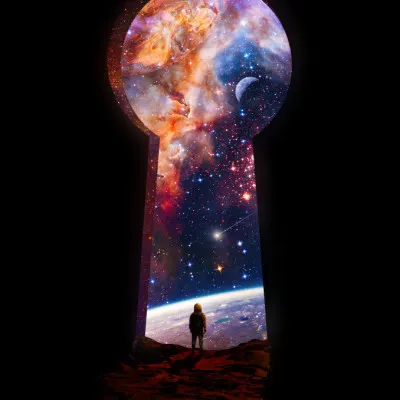 The Cosmic Keyhole, wall art by Nicebleed
