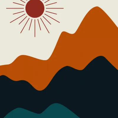 Abstract Mountain Sun, wall art by jay stanley