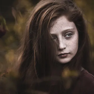 Pensive Redhead Portrait, wall art by AYMAN KHRBAWE