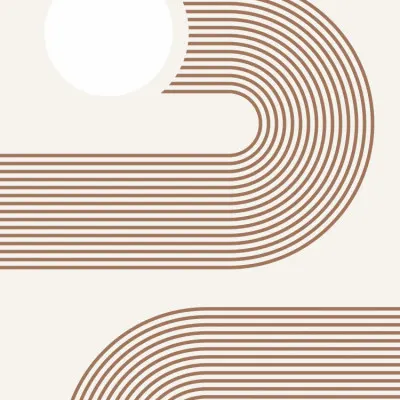 Geometric Sun Curves, wall art by Elena Ristova