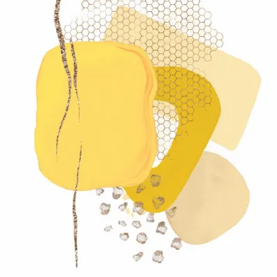 Golden Honeycomb Abstract, wall art by Sally Ann Moss