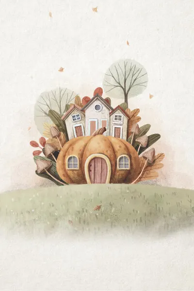 Pumpkin House, wall art by Xuan Thai