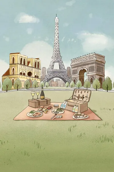 Romantic Paris Picnic, wall art by Xuan Thai