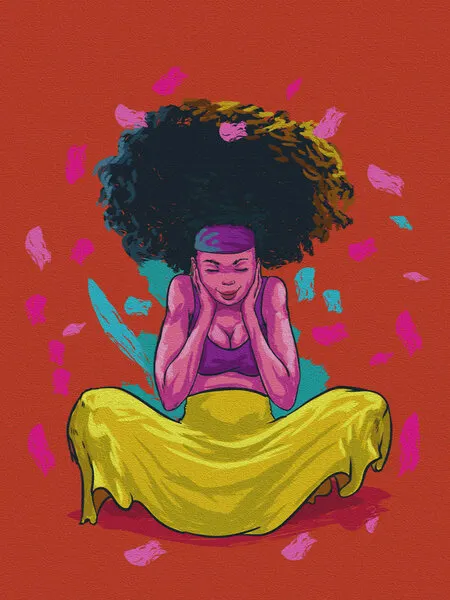 Vibrant Afro Serenity, wall art by Joshua msonthe
