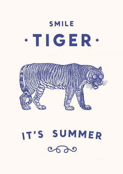 Smile Tiger Summer, wall art by Florent Bodart