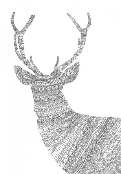 Elegant Patterned Stag, wall art by Florent Bodart