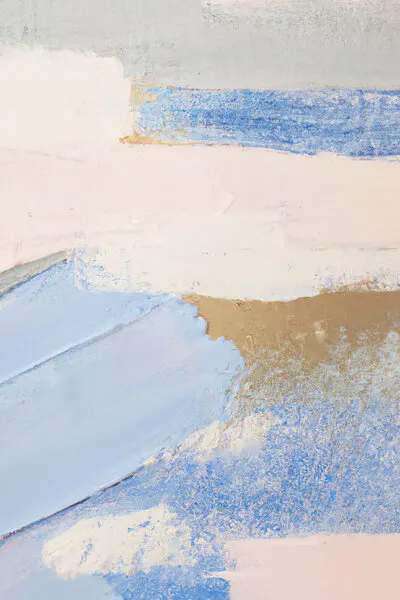 Soft Blue Gold Abstract, wall art by Melloi Art Prints