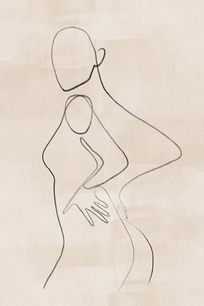 Loving Line Embrace, wall art by Melloi Art Prints