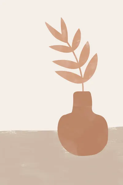 Boho Plant Vase, wall art by Melloi Art Prints
