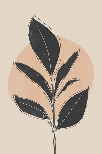 Minimalist Botanical Outline, wall art by Melloi Art Prints