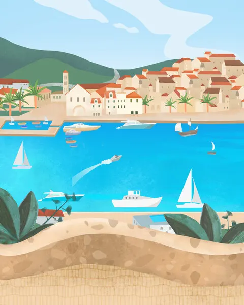 Hvar, wall art by Petra Lizde