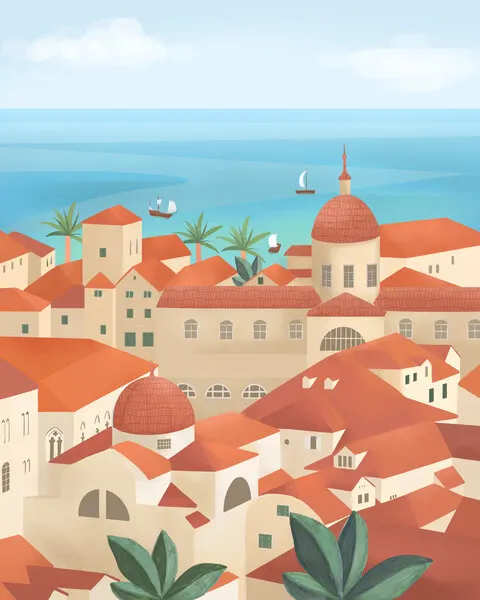 Dubrovnik Old Town, wall art by Petra Lizde