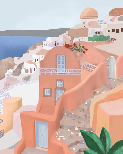 Santorini, Greece, wall art by Petra Lizde
