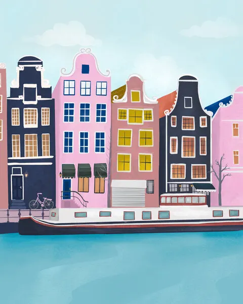 Amsterdam, wall art by Petra Lizde