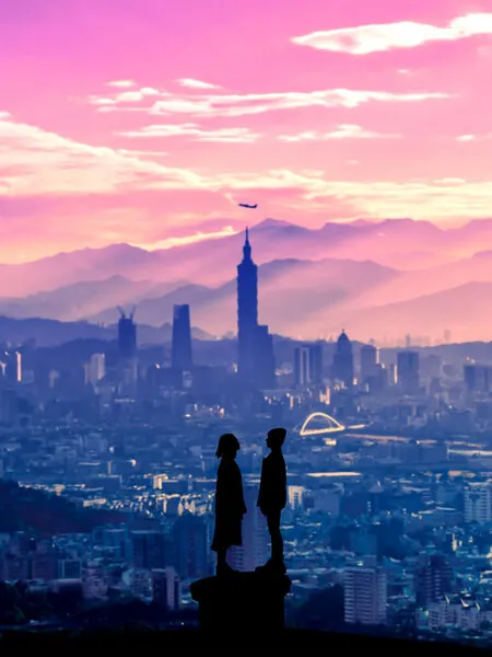 Romantic City Sunset, wall art by Ritvik takkar