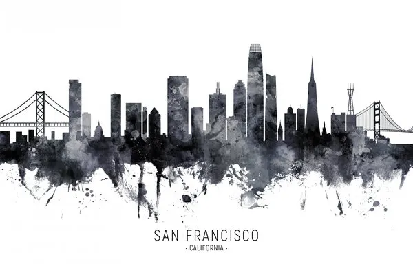 San Francisco Skyline Abstract, wall art by Michael Tompsett