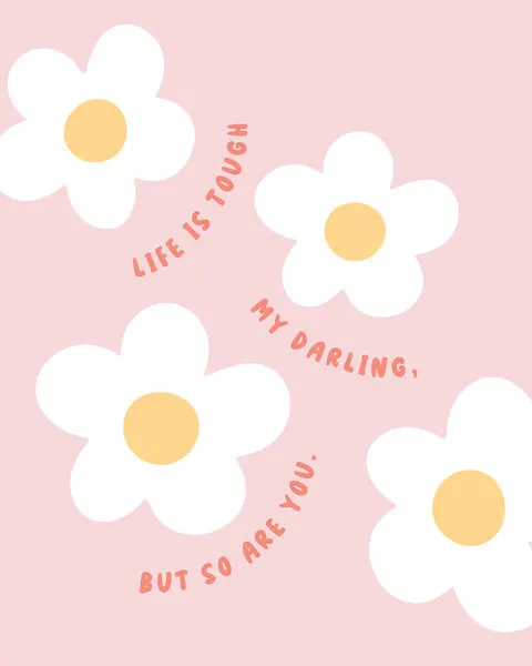 Uplifting Daisy Quote, wall art by KsanaKalpa