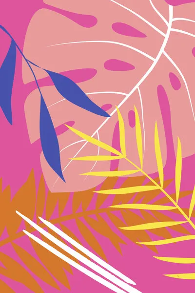 Vibrant Tropical Leaves, wall art by Martina