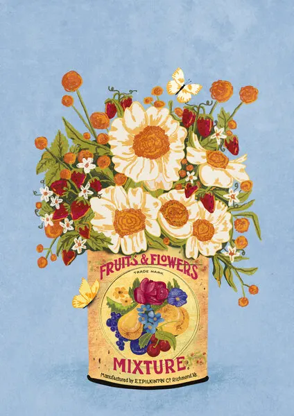 Flowers In a Vintage Tea Can, wall art by Raissa Oltmanns