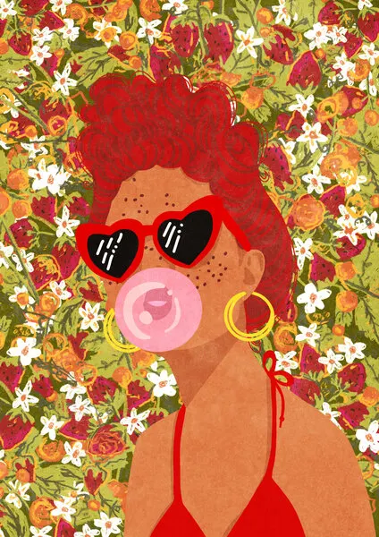 Strawbeery Lady, wall art by Raissa Oltmanns
