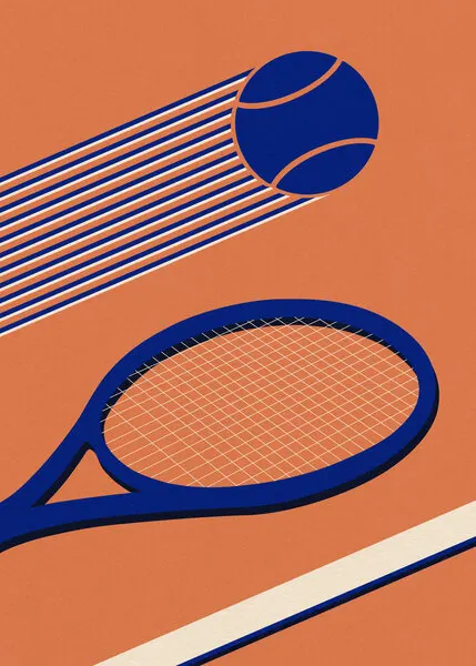 Tennis 80s, wall art by Rosi Feist
